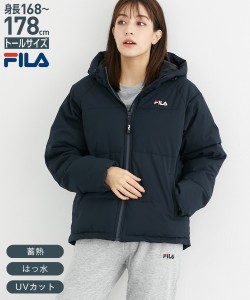 FILA スポーツウェア トールサイズ レディース 高身長 ヒーティング蓄熱アルミ中綿 ジャケット はっ水 蓄熱 UVカット ネイビー/黒 3L/4L/