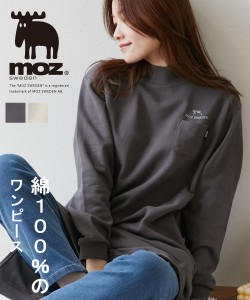 moz（モズ）綿100％ロゴプリントワンピース ニッセン nissen