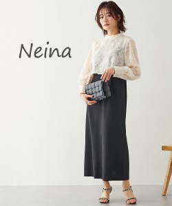 パーティドレス ワンピース レディース 結婚式 パーティー ドレス カットジャガード切替 有 〔Neina〕  二次会 披露宴 お呼ばれ フォーマ