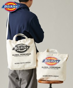 Dickies メンズ ロゴキャンバス2WAY ショルダー バッグ DICKIES ディッキーズ  斜め掛け かばん バック おしゃれ 02オフホワイト/80ブラ