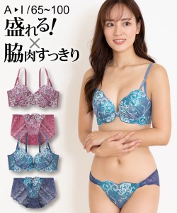 ブラジャー ショーツ セット レディース 脇高 オーガンジーローズ レース  ブラショーツ 女性 インナー パンツ パンティ G70_M〜I75_L ニ