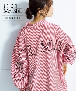 シャツ ブラウス レディース CECIL McBEE バック 刺しゅうストライプ S〜M/L〜LL/3L〜4L/5L〜6L ニッセン nissen