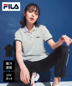 FILA スポーツウェア トップス 大きいサイズ レディース ピンホールメッシュポロシャツ 吸汗速乾 UVカット 夏  トレーニング 6L/8L/10L 