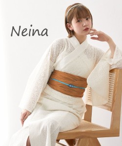 浴衣 レディース レース ワンピース ゆかたセット ゆかた＋へこ帯 〔Neina〕  ゆかた 大人 花火大会 和装 ニッセン nissen