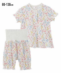 パジャマ 子供服 キッズ スラブ天竺 前開き 腹巻付  ルームウェア 部屋着 ナイトウェア 110/120/130 ニッセン nissen