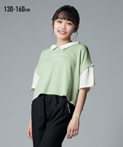 パンツ ズボン 子供服 キッズ ドロップ ショルダー レイヤード風Tシャツ  ボトムス 130 ニッセン nissen