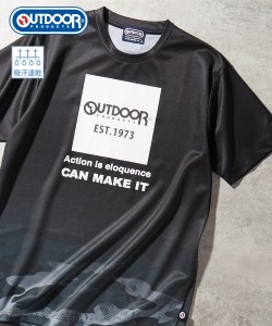 OUTDOOR Tシャツ カットソー メンズ 吸汗速乾 裏面メッシュ裾グラデーション 半袖 クルーネックTシャツアウトドアプロダクツ 夏 4L/5L/6L