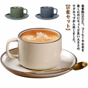 セット 珈琲カップ ティーカップ マグカップ 受け皿付き コーヒーカップ コーヒーカップ マグカップ ソーサー付き 北欧 カフェ風 250ml 