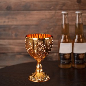 ワインゴブレットワインエンボスカップエレガントカップガラスコップウェアゴールド