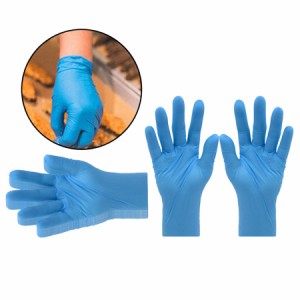 10個の強力なニトリル手袋パウダーフリーペットケア保護手袋ブルー