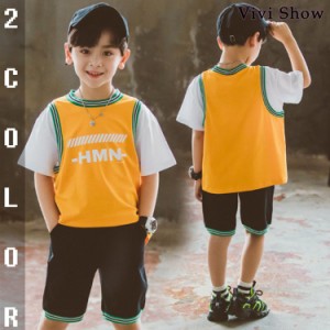 子供服 セットアップ キッズ 男の子 夏 2点セット 上下セット Tシャツ 半袖 ハーフパンツ 短パン ジャージ キッズ 運動着 カジュアル 新