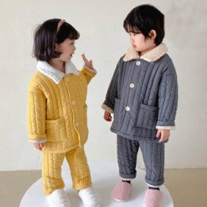 パジャマ キッズ 子供服 男女兼用 冬 ルームウェア 厚手 パジャマ モコモコ 可愛い 長袖 フランネル セットアップ 部屋着 柔らかい 防寒