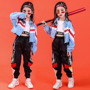 キッズ ダンス衣装 セットアップ 長袖シャツ チェックパンツ ヒップホップ パンツ男の子女の子 トップス サルエルパンツ 子供服ヒップホ