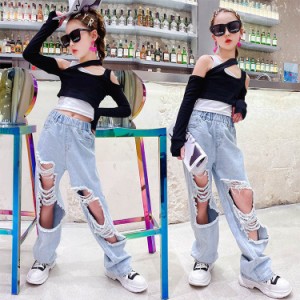 キッズダンス衣装 ヒップホップ キッズ ダンス 衣装 子供服 かっこいい 演出服 舞台服  HIPHOP ステージ衣装 応援団 ジャズダンス 女の子