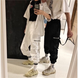 ヒップホップ 運動パンツ ストレートパンツ レディース 原宿風 ズボン ダンスウェア HIPHOP ステージ 公演服 カジュアル ゆったり ストリ