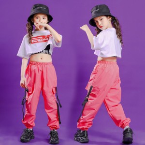 キッズ ダンス衣装 HIPHOP ヒップホップ ベスト ズボン 子供服 男の子 女の子 ガールズ ジャズダンス ステージ衣装 練習着 演出服