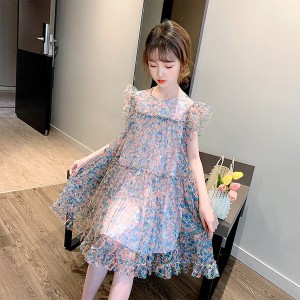 ワンピース キッズ 子供服 女の子 夏 キッズワンピース 花柄ワンピース チュール フリル 子供ドレス ジュニア 子ども お姫様 おしゃれ 可