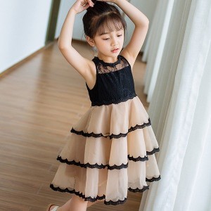 子供服 ワンピース キッズ 子供ドレス dress 韓国子供服 女の子 夏 ノースリーブ 膝丈 レース 結婚式 発表会 ピアノ おしゃれ 可愛い 通