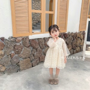 2020子供服 ワンピース 子供ドレス 女の子 超人気 子供服 膝丈 dress 韓国子供服 ジュニア おしゃれ 可愛い 新品　オフホワイト 80-120cm