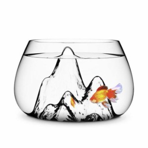 水槽 ガラス 魚 金魚鉢 オシャレ 透明 水槽装飾 インテリア 熱帯魚 シンプル 山デザイン 一体化 大