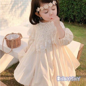 ワンピース キッズ 子供服 女の子 春服 長袖 レースワンピース 子供ドレス 子ども服 ベビー服 キッズワンピース 女児 お姫様 おしゃれ 可