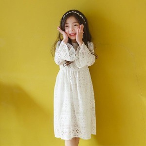 ワンピース 女の子 子供服 長袖 子供ドレス dress キッズ 秋冬 レースワンピ 膝丈 ママワンピース 韓国子供服 ジュニア カジュアル おし