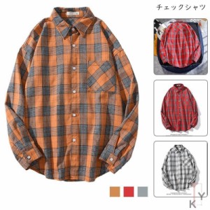 シャツ メンズ 柄シャツ 当日発送 秋服  カジュアル チェックシャツ 長袖シャツ チェック柄 大きいサイズ ゆったり 春 夏 秋