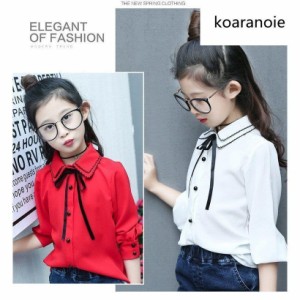 ブラウス キッズ 長袖 韓国子供服 女の子 トップス シフォンシャツ 春 子供服 Tシャツ 普段着 ベビー服 カジュアル 可愛い おしゃれ お出