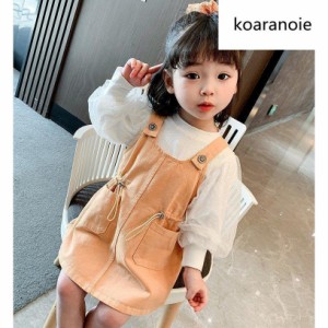 子供服 セットアップ キッズ 女の子 長袖 春服 上下セット トップス ブラウス Tシャツ サロペット ワンピース 韓国子供服 ベービー おし