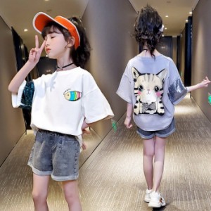 子供服 セットアップ キッズ 女の子 春夏 2点セット 上下セット Tシャツ 半袖 短パン ジャージ キッズ 運動着 おしゃれ 可愛い カジュア