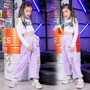 子供 チアダンス衣装 ダンスタンクトップ パンツ キッズ ジャズ ダンス衣装 きらきら ヒップホップ 上下 セットアップ  演出服 長袖 ステ