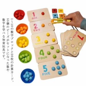  知育玩具 数字ゲーム 数字ブロック 木のおもちゃ 計算カード 算数 ビーズ 挟むおもちゃ 木製玩具 ベビー 女 はさむおもちゃ お箸の練習 