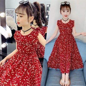 子供服 ワンピース 160 韓国子ども服 キッズ 女の子 夏服 花柄ワンピース フリル 子供ドレス 結婚式 誕生日 ベビー服 ジュニア お姫様 お