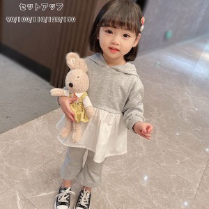 セットアップ 幼児 上下セット 女の子 ベビー スウェット+パンツ 2点セット 可愛い カジュアル フード付きトップス 長袖 コーデ キッズ 