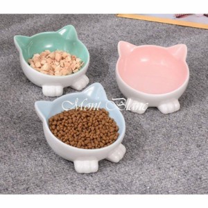 フードボウル 猫用 小型犬用 ペット食器 セラミックス 可愛い ピンク 猫柄 食器 陶磁器 焼き物ペット用 猫食器 餌やり 水やり用品