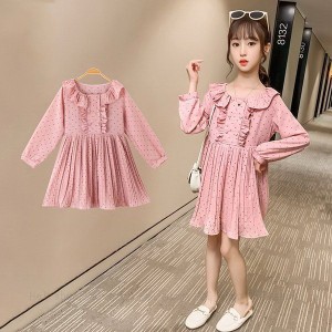 ワンピース ピンク 子供服 160 キッズ 女の子 春服 長袖ワンピース 子供ドレス 子ども服 ジュニア ベビー服 お姫様 おしゃれ 可愛い カジ