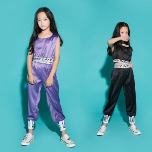 キッズ ダンス衣装 セットアップ ヒップホップ HIPHOP チアガール 子供 ダンス チアガール トップス ズボン パンツ 女の子 ステージ衣装 