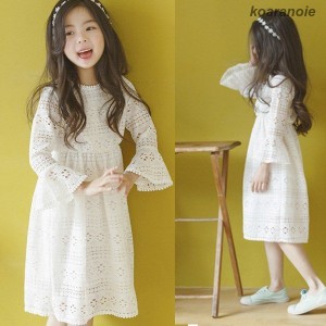 y子供服 女の子 ワンピースドレス レースワンピース 長袖 春着 ワンピース レースドレス 韓国子供服 ジュニア dress 通学/通園 ワンピ キ