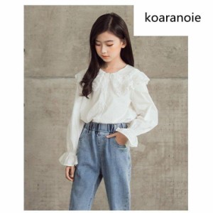 シャツ 女の子 トップス 入学式 七五三 シャツ 女の子 韓国 子供服 ブラウス キッズ ホワイトブラウス 上品 ジュニア 結婚式 受験