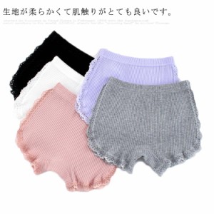 送料無料 2枚入り 子供服 オーバーパンツ キッズ スパッツ 女の子 3分丈 可愛い レース 無地 下着 子供 パンツ 女の子 ショーツ ボクサー