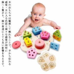 知育玩具 木のおもちゃ 積み木 モンテッソーリ パズル 型はめ はめこみ 形合わせ カラフル 木製のおもちゃ 児童 算数