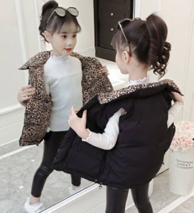 ダウンベスト キッズ 中綿ベスト 秋冬 ベビー服 子ども アウター 防寒ベスト 無地 両面着用 女の子 暖かい 軽量  インナーダウン シンプ