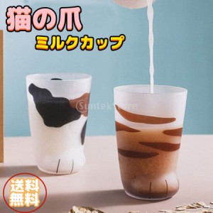 かわいいマグカップ猫の足のプリントティーコーヒーカップミルクカップル耐熱ガラスマグおかしいバレンタインの誕生日プレゼント友人のた