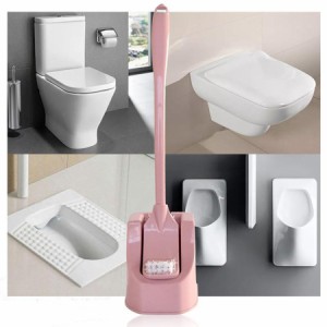 トイレ掃除ブラシとホルダーバスルーム収納と整理ピンク