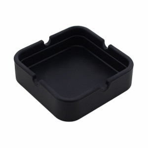 灰皿 タバコ灰皿 シリコン 灰皿 耐久性 多色選べる - ブラック