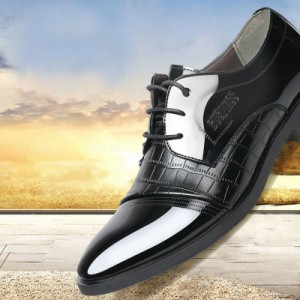 ビジネスシューズ ポインテッドトゥ レースアップ 紳士靴 メンズ 靴 黒 おしゃれ かっこいい 高級感 上品 大人男子