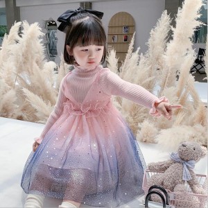 子供ワンピース ドレス レース 長袖 フリルワンピース 女の子 かわいい ワンピ Aライン キッズワンピース 結婚式 発表会 七五三 入園式 