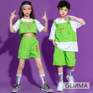 子供ダンス衣装 女の子 男の子 セットアップ ｔシャツ カーゴパンツ ヒップホップ ジャズ  イベント 演出 練習着 キッズダンス衣装