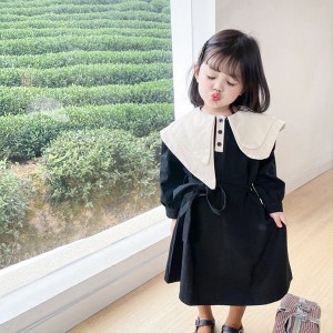 子供服 ワンピース キッズ 女の子 長袖ワンピース 綿 折り襟 春服 韓国子供服 子供ドレス 子ども服 ベビー服 お姫様 おしゃれ 可愛い カ