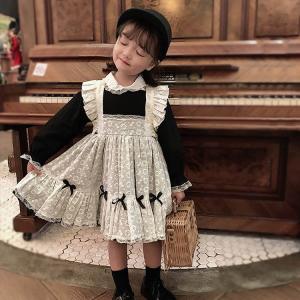 ワンピース キッズ 長袖 子供服 女の子 春秋 キッズワンピース 綿 レースワンピース 子供ドレス 結婚式 お姫様 ジュニア おしゃれ 可愛い